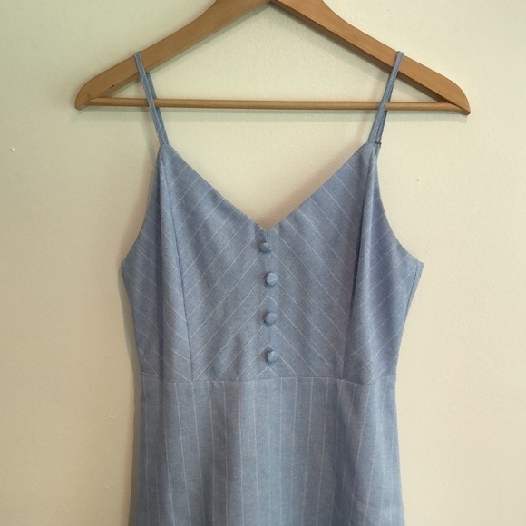 Lulus Shoreline Stripes Blue Striped Sleeveless Skater Dress size small - Picture 3 of 9